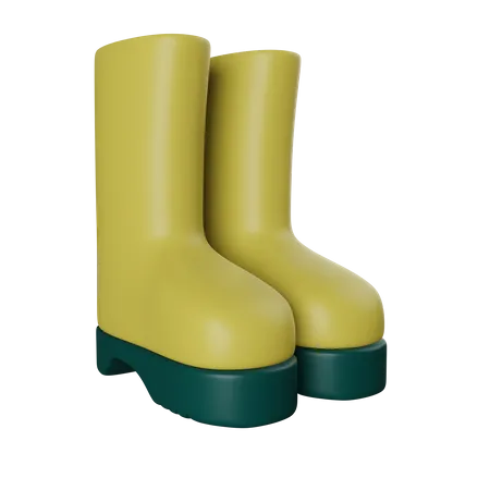 3 D Farm Boots Illustration 3D Icon