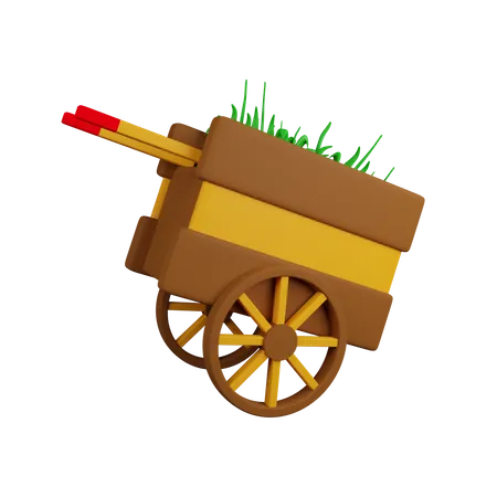 Farm Cart 3 D Contains PNG BLEND GLFT And OBJ Files 3D Icon