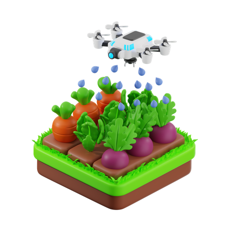 Farm Drone Water Spray  3D Icon