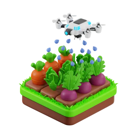 Farm Drone Water Spray  3D Icon