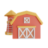 agricultural barn emoji 3d