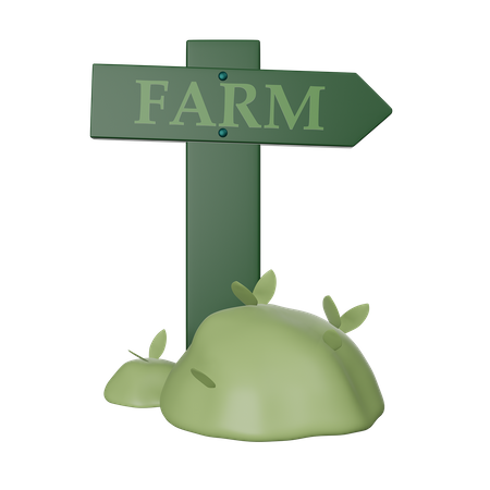 Farm Road Sign  3D Icon