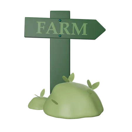 3 D Farm Road Sign Illustration 3D Icon
