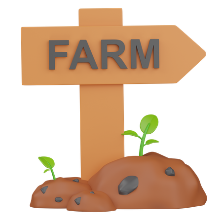 Farm Sign  3D Icon