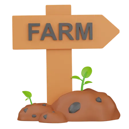 Farm Sign  3D Icon