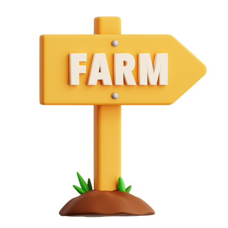 Farm Sign  3D Icon