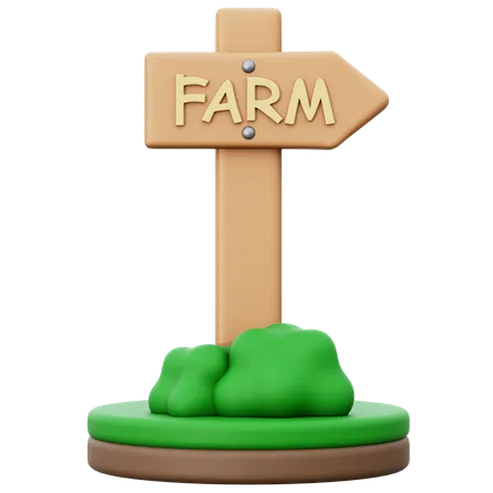 Farm Signboard  3D Icon