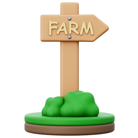 Farm Signboard  3D Icon