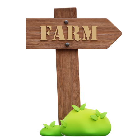 Farm Signboard  3D Icon