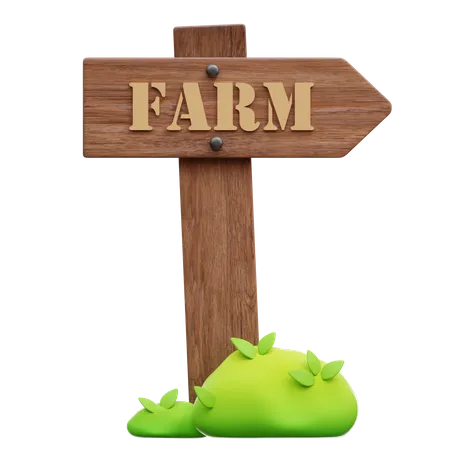 Farm Signboard  3D Icon