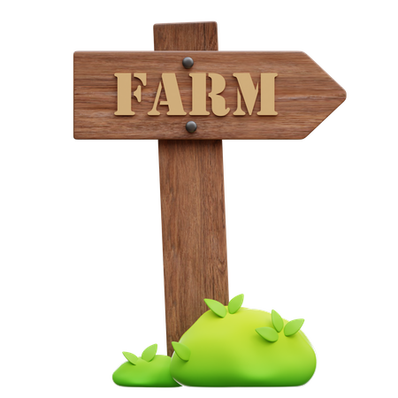 Farm Signboard 3D Icon