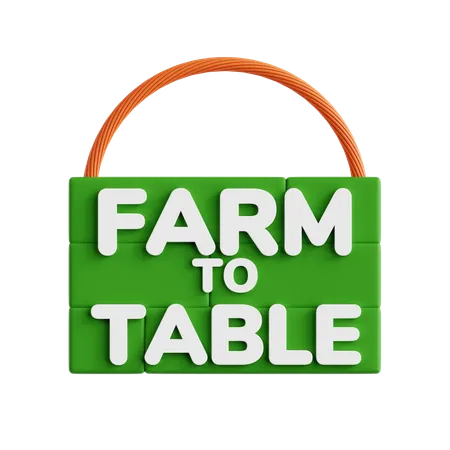 Farm-to-Table Sign  3D Icon