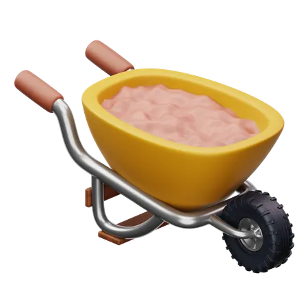 Farm Wheelbarrow  3D Icon