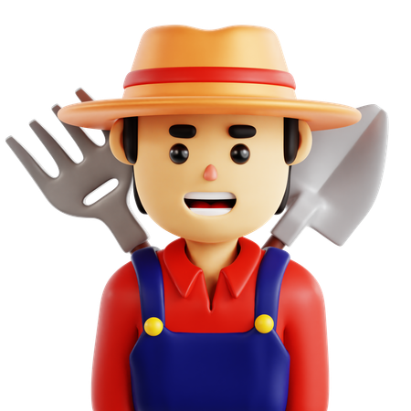 農夫キャラクター  3D Icon