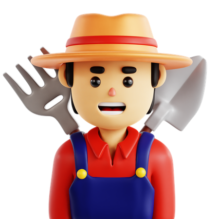 Farmer Character  3D Icon
