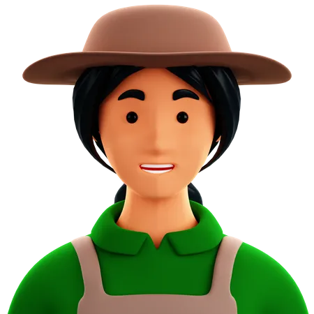 Farmer Female 3D Icon