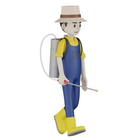 Farmer Fertilizing  3D Icon