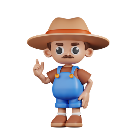 Farmer Giving Advise  3D Illustration