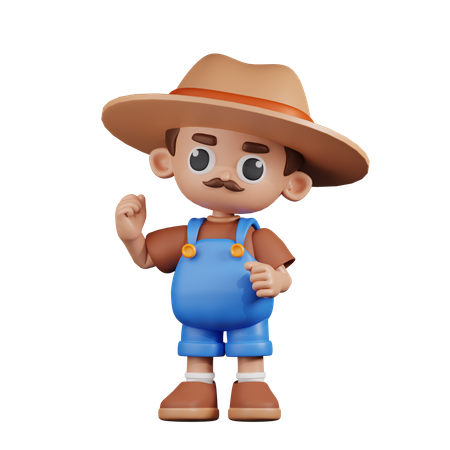 Farmer Giving Congratulation  3D Illustration