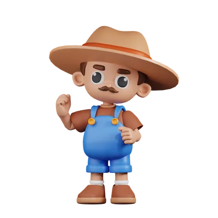 Farmer Giving Congratulation  3D Illustration