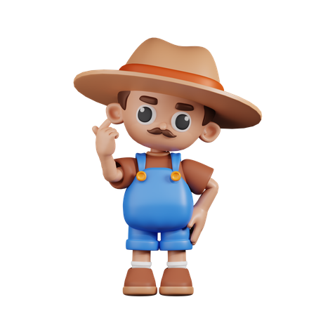 Farmer Giving Mini Love  3D Illustration