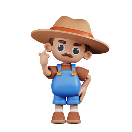 Farmer Giving Mini Love  3D Illustration