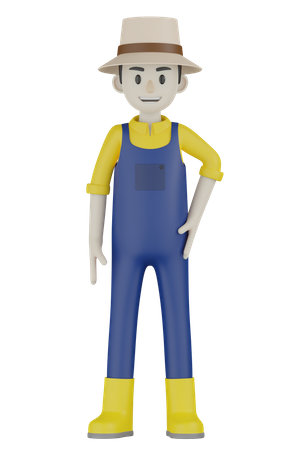 Farmer Giving Standing Pose  3D Icon