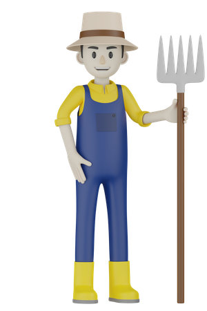 Farmer Holding Rack  3D Icon