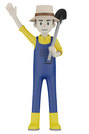 Farmer Holding Towel  3D Icon