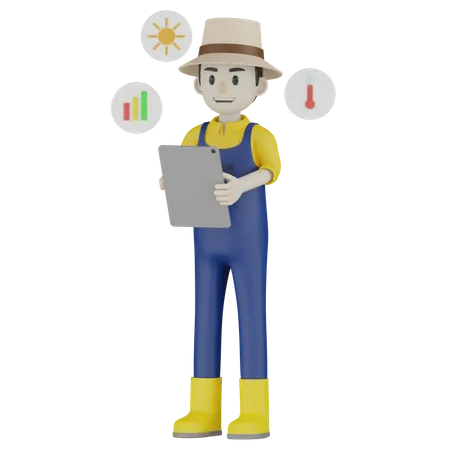 Farmer Make Analysis Report  3D Illustration