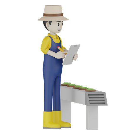 Farmer Making Plant List  3D Icon