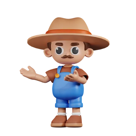 Farmer Presenting  3D Illustration