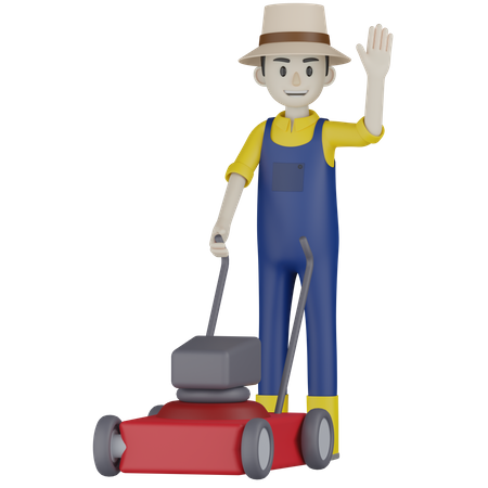 Farmer Say Hello  3D Icon