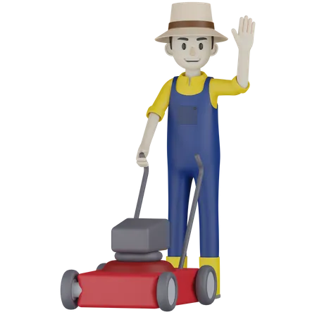 Farmer Say Hello 3D Illustration