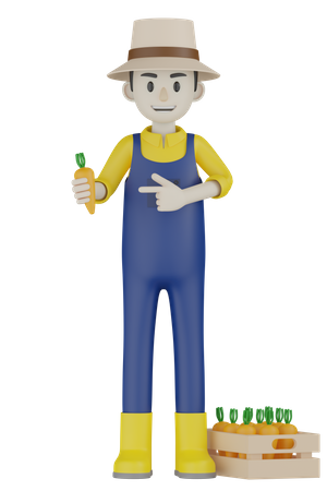 Farmer Selling Carrot  3D Icon