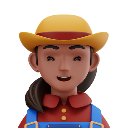 Farmer Woman 3D Icon