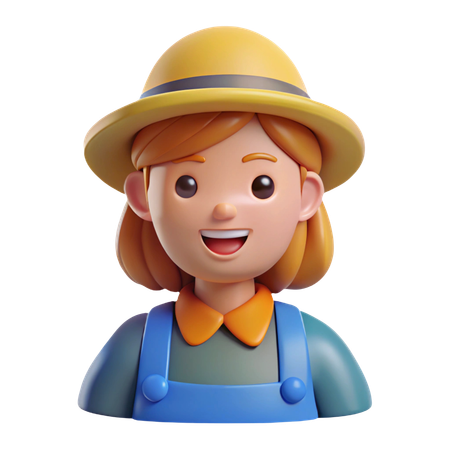 Farmer Woman Avatar  3D Icon