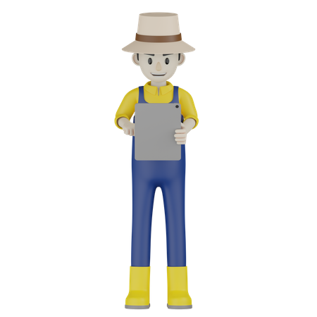 Farmer Write Report  3D Icon