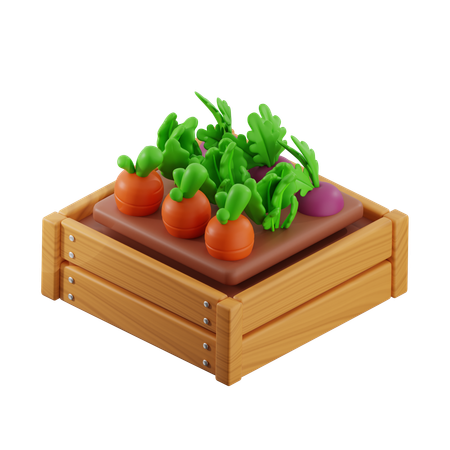 Farming on Raise Bed  3D Icon