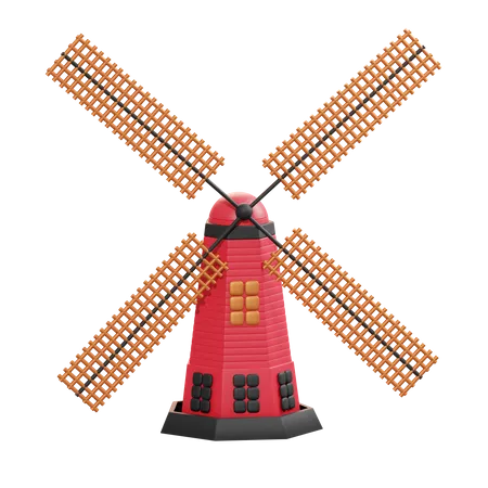 Farming Windmill  3D Illustration