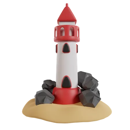 Faro de playa  3D Icon