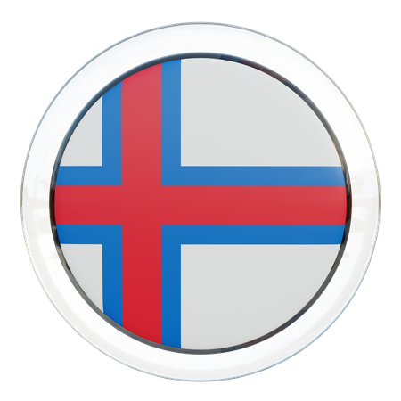 Faroe Islands Flag Glass  3D Icon