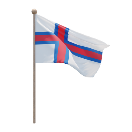 Faroe Islands Flagpole  3D Icon