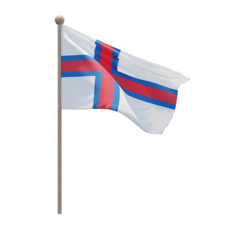 Faroe Islands Flagpole 3D Icon