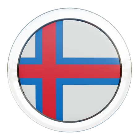 Faroe Islands Round Flag  3D Icon
