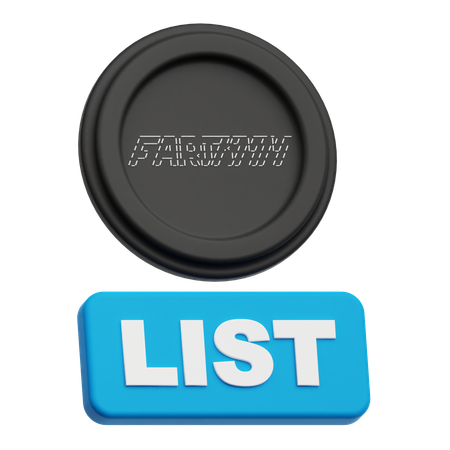 Fartcoin List  3D Icon