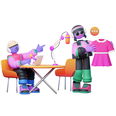 Fashion and Lifestyle Podcast  3D Illustration
