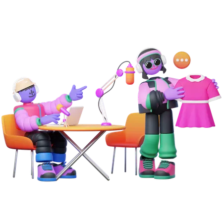 Fashion and Lifestyle Podcast  3D Illustration