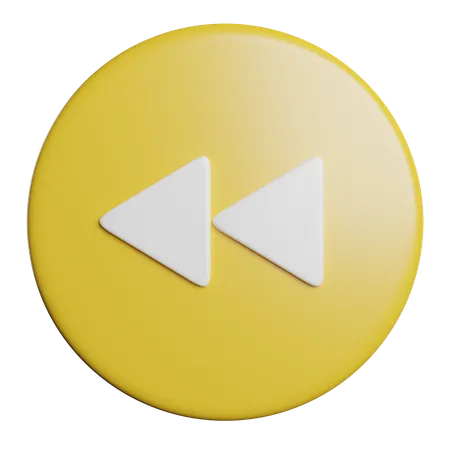 Fast Backward Button 3D Icon