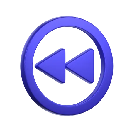 Fast Backward Button  3D Icon